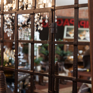 French 1940's Industrial Arched Window Frame Mirrors