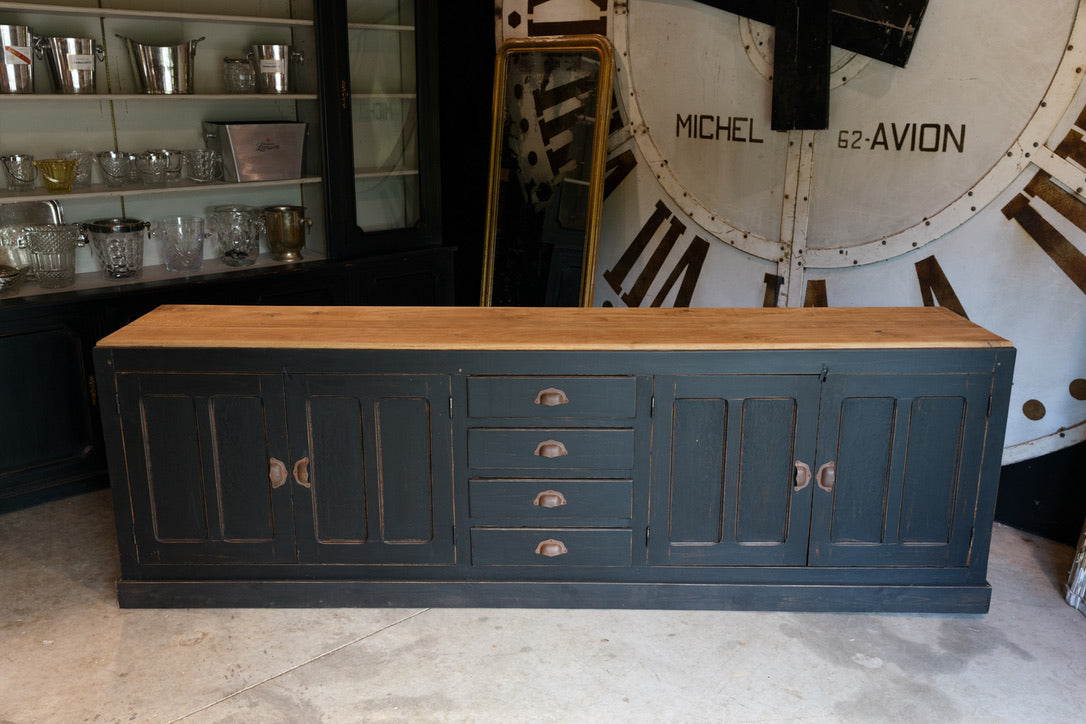 Large French Oak Sideboard - Black