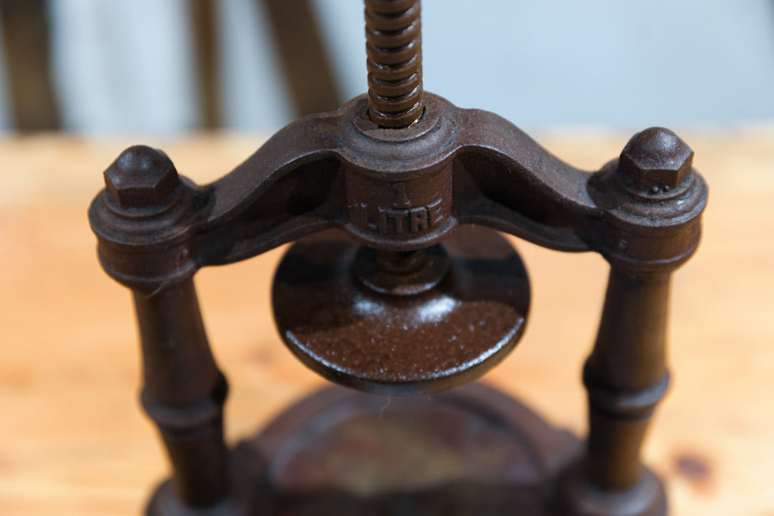 Antique French Cast Iron Olive Press