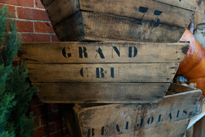 Original French Wooden Grape Harvest Crates