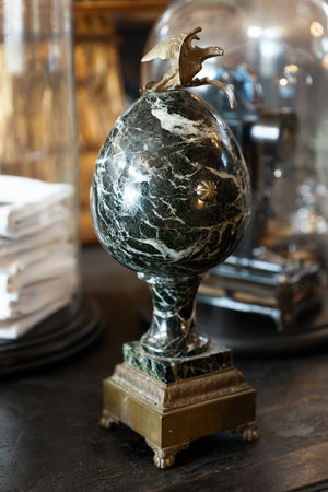 Antique Marble & Bronze  Egg Statue