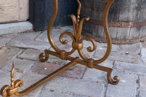 French Wrought Iron & Oak Coffee Table