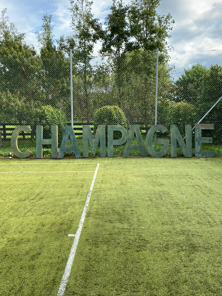 XXXL Original French CHAMPAGNE Metal Letters Sign - 1930's
