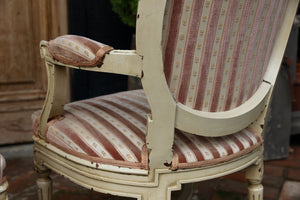 19th Century French Striped Parlour Chairs