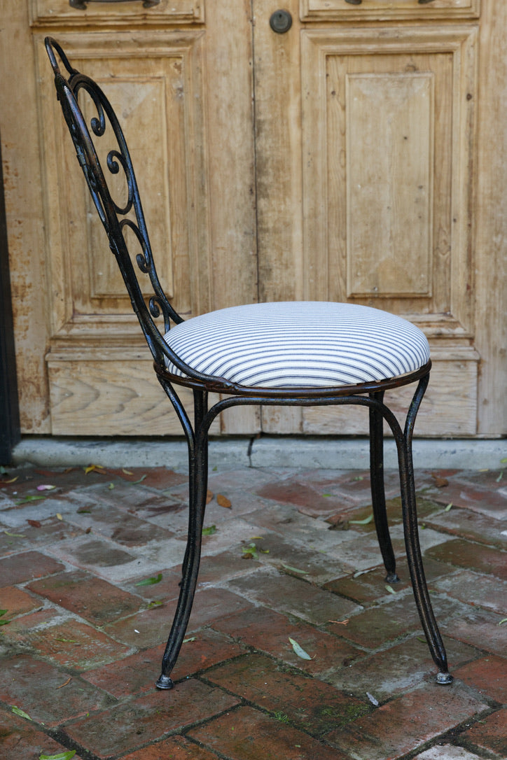 19th Century French Bistro Chairs - Ticking Seat