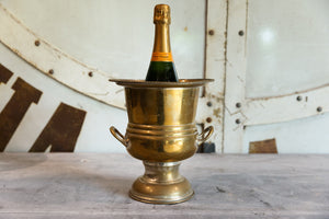 Vintage French Champagne Bucket - Gold Plated Patina