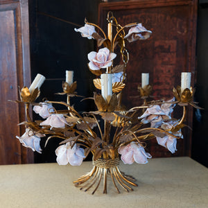Italian Porcelain Flower Chandelier