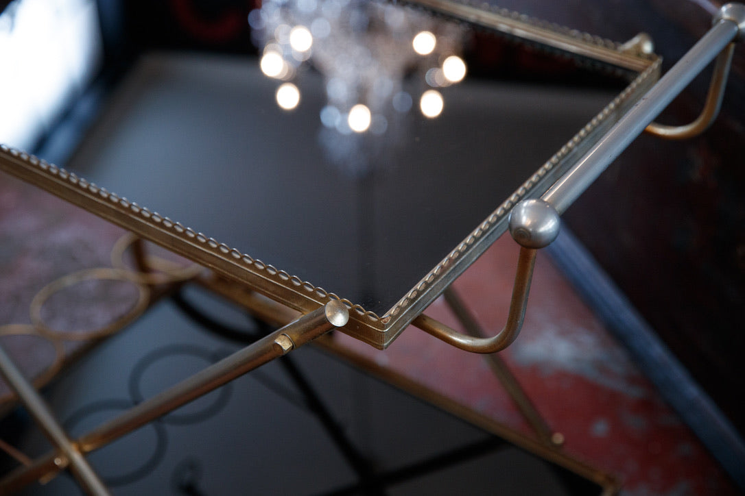 French Mid Century Brass Drinks Trolley