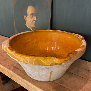 Original Large 19th Century French Provincial Tian/ Confit Bowl