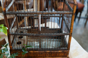 French 1950's Rattan Birdcage