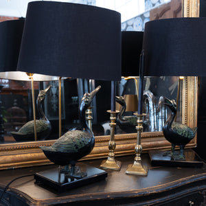 French Mid Century Brass Duck Lamps