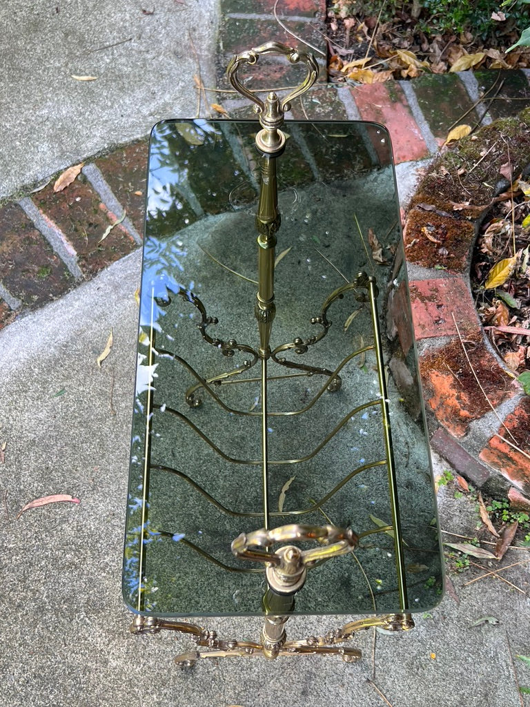 French Mid Century Brass Magazine/Paper Rack