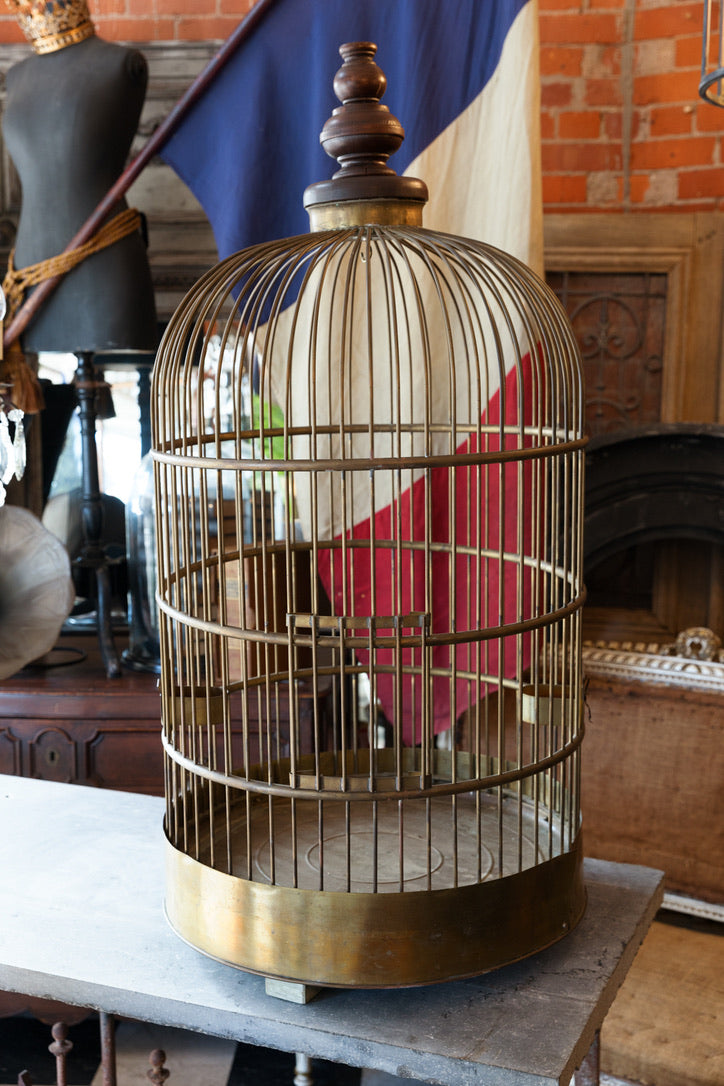 Huge 1930's French Brass Birdcage