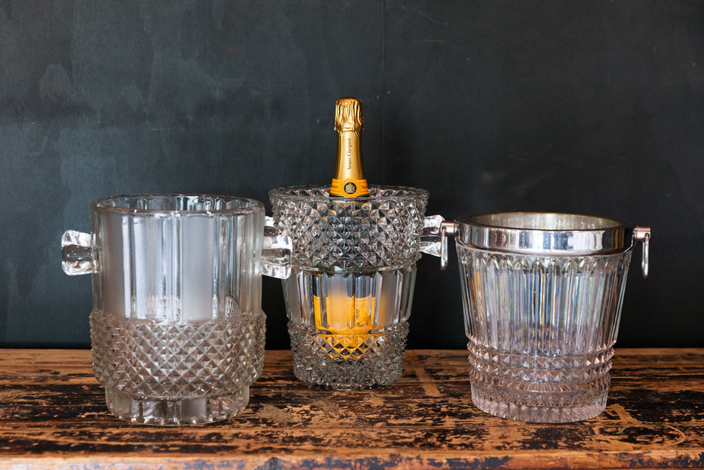 French Mid Century Crystal Champagne Buckets