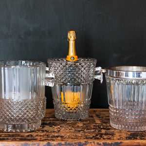 French Mid Century Crystal Champagne Buckets