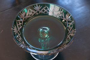 Emerald Green Val St Lambert Crystal Centrepiece