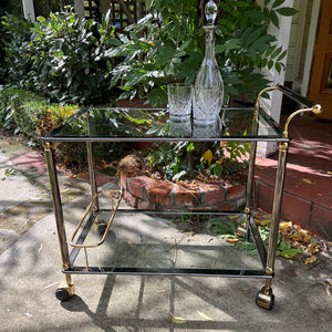 French Mid Century Brass Bamboo Drinks Trolley – French & Sons