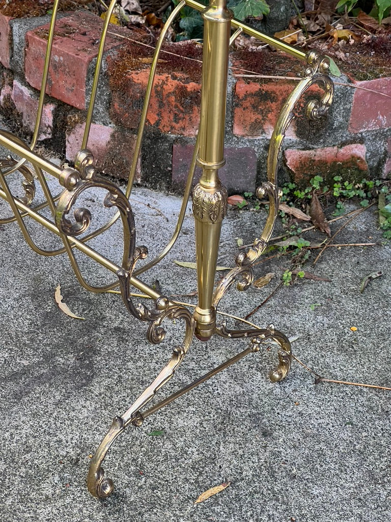 French Mid Century Brass Magazine/Paper Rack