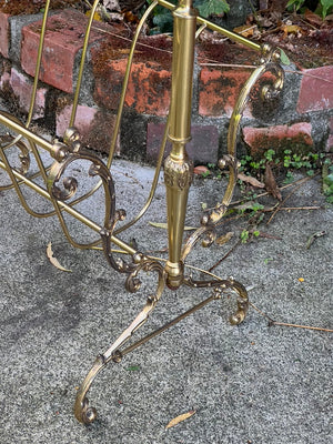 French Mid Century Brass Magazine/Paper Rack