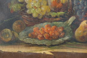 French Still Life Oil Canvas - Corbeille de Fruits