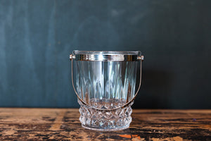 Petite French Mid Century Crystal Ice Bucket