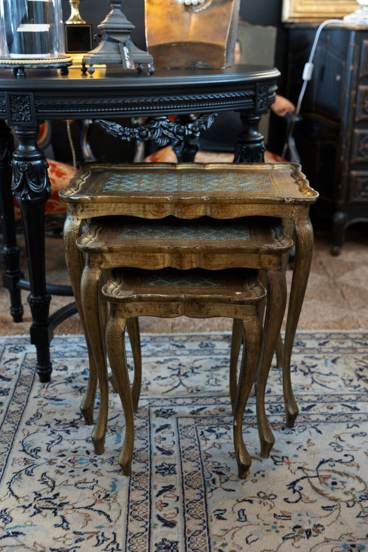 Antique French Florentine Table Nest