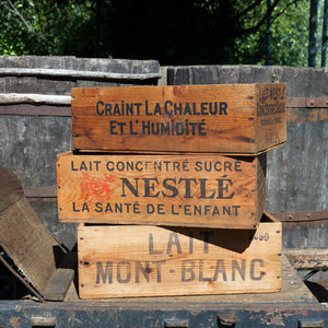 Original Vintage French Milk Boxes