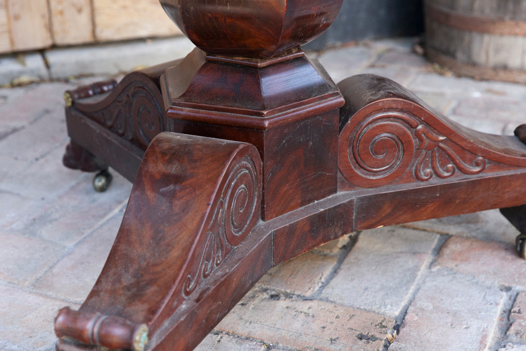 French Empire Style Mahogany & Black Marble Parlour Table