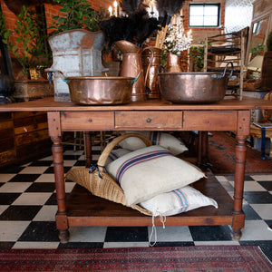 Vintage French Wooden Kitchen Island