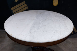 19th Century French Marble & Rosewood Parlour Table