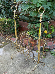 French Mid Century Brass Magazine/Paper Rack