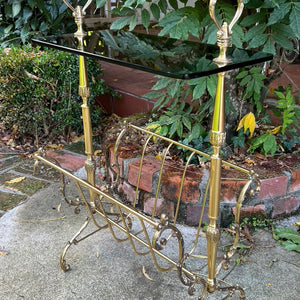 French Mid Century Brass Magazine/Paper Rack