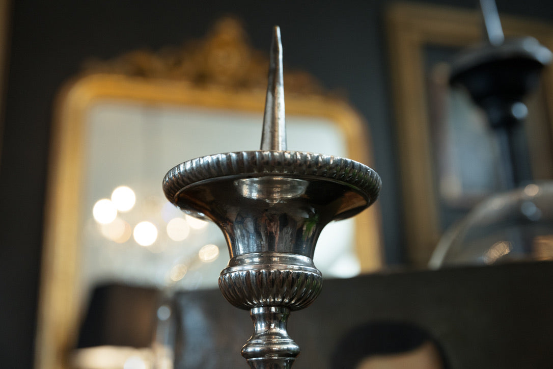 French Silver Plated Altar Candlestick