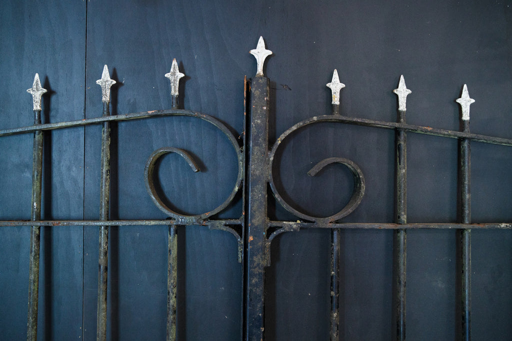 French Wrought Iron Entrance Gates - Black & White