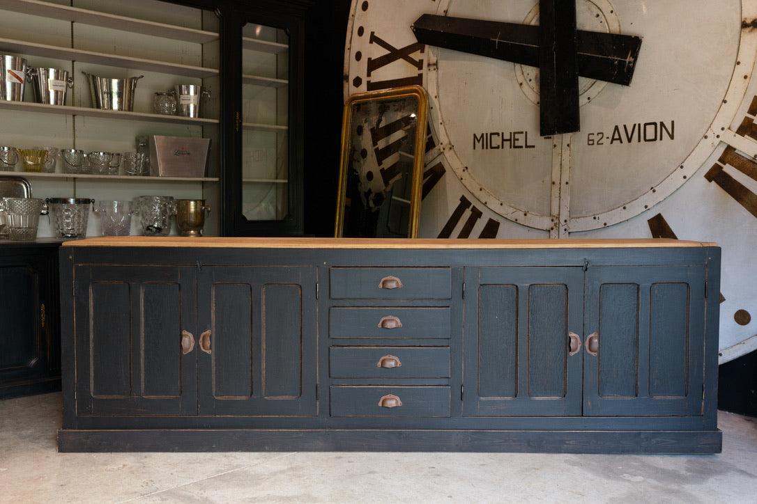 Large French Oak Sideboard - Black