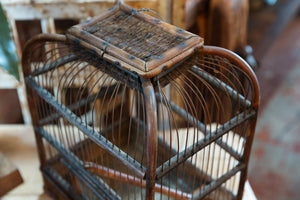 French 1950's Rattan Birdcage