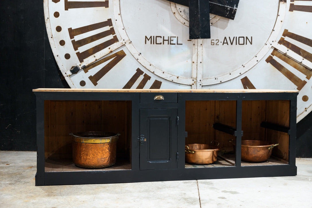 Vintage French Pine Shop Counter/Kitchen Island