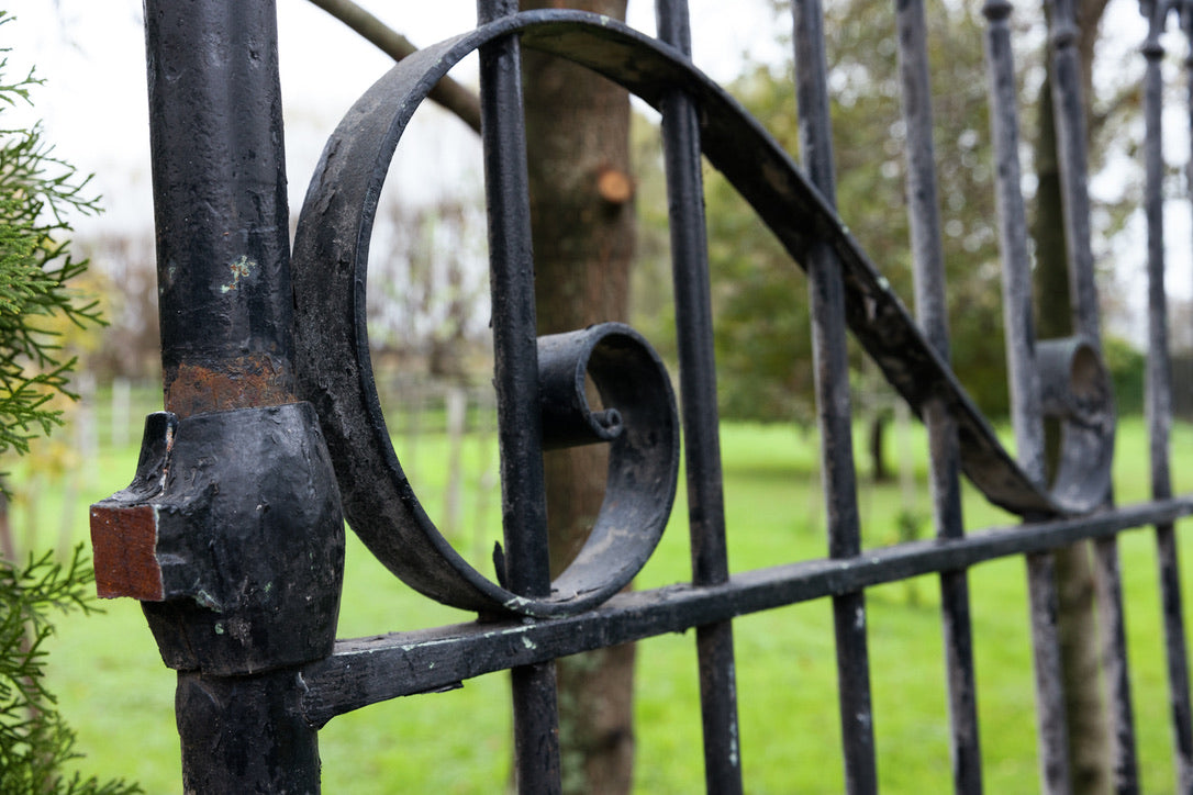 Large Antique French Wrought Iron Entrance Gates