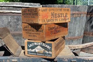 Original Vintage French Milk Boxes