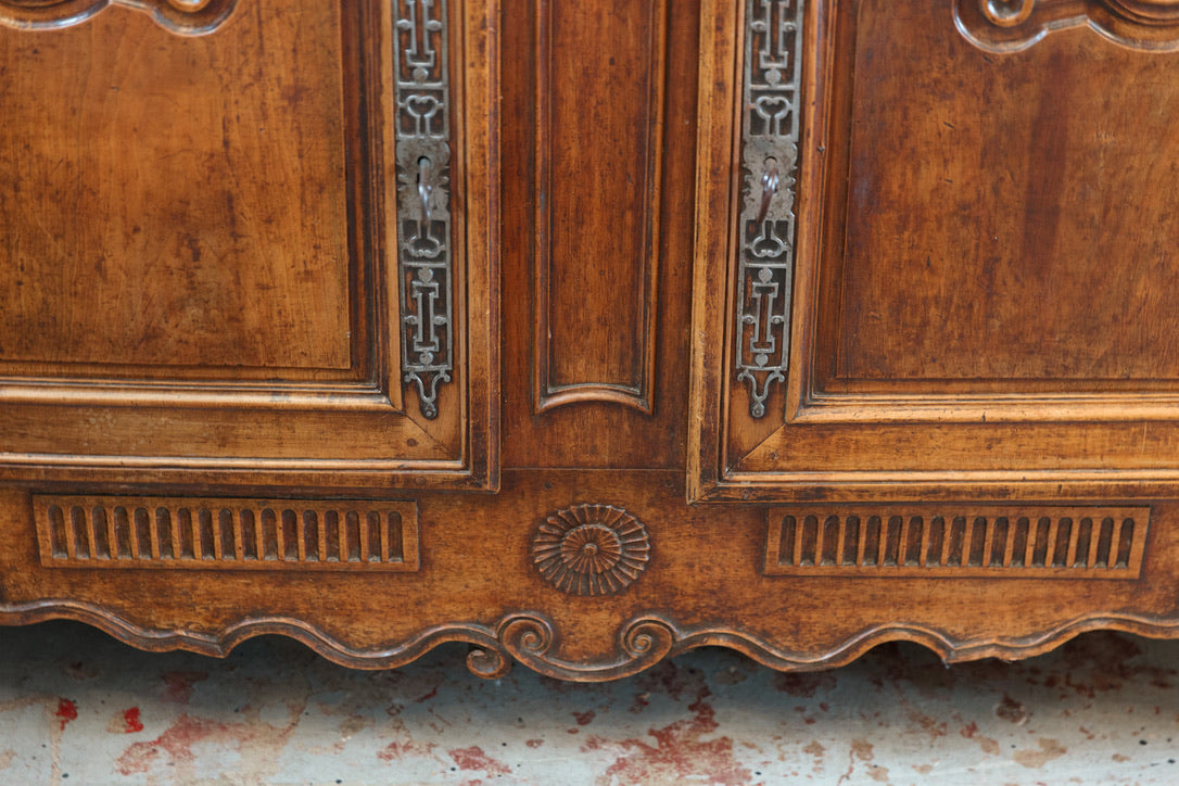 Incredible 18th Century French Walnut Buffet Deux Corps/ Dresser