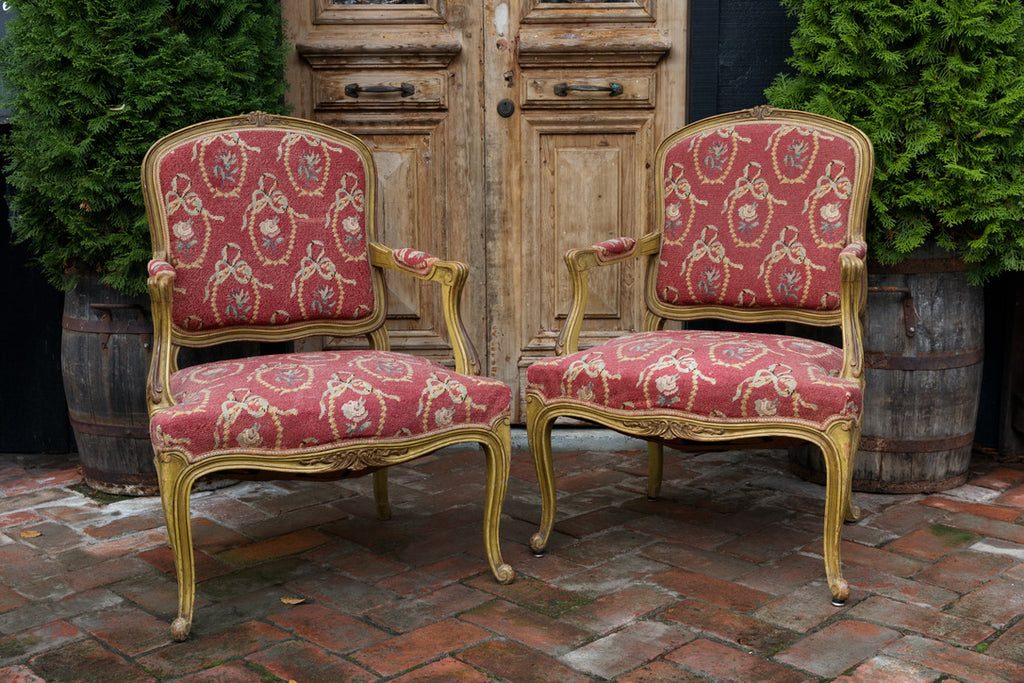 19th Century French Parlour Chairs - Tapestry