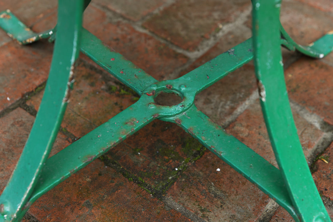 French Green Metal Garden Table