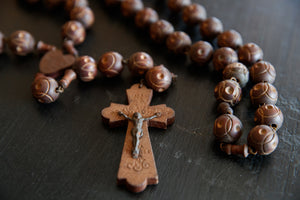 French Lourdes Wooden Rosary