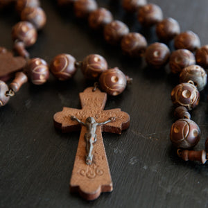 French Lourdes Wooden Rosary