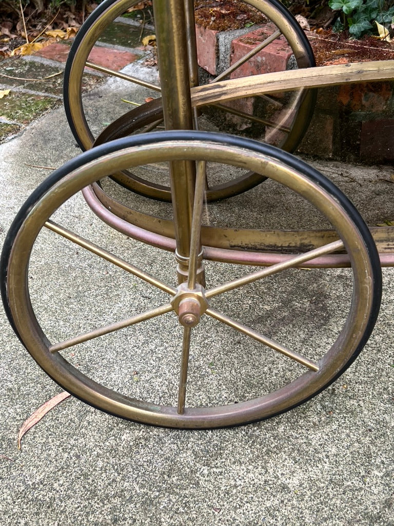 Original French Mid Century Copper & Brass Cocktail Trolley