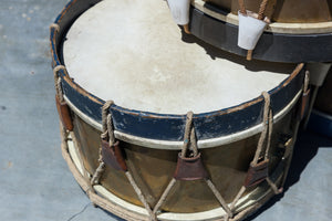 Vintage French Brass Parade Drums