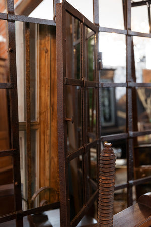 French 1940's Industrial Arched Window Frame Mirrors