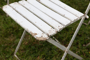 French Vintage Folding White Wooden Cafe'/Garden Chairs