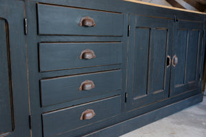 Large French Oak Sideboard - Black