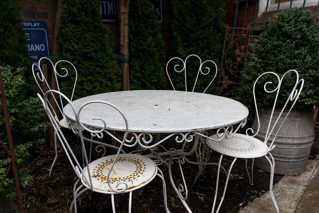 French Iron Garden Table & Chairs